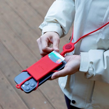 【Bone 蹦克】頸掛手機綁三代 卡套版 識別證 收納 手機掛繩背帶 吊繩