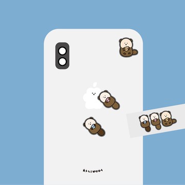 海獺小熊金屬貼紙