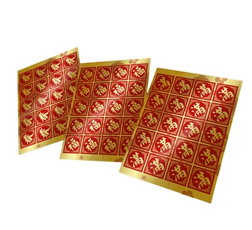 彩之舞 春節裝飾貼紙 4cm菱形 (春、福、滿) 3張/包 PTM-189 (春節貼紙)