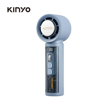 【KINYO】UF-3150BU 裸透冰機 充電風扇 藍