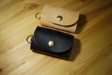 小島手工皮革鑰匙包 - LEATHER KEYCHAIN BAG