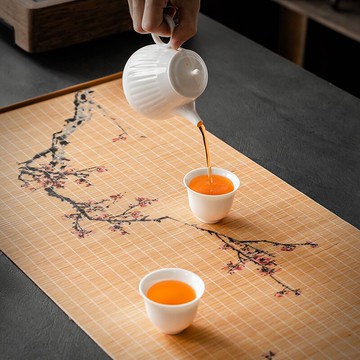 瀾揚功夫茶具配件茶席竹席茶盤茶臺防水茶道用具零配茶葉渣過濾墊