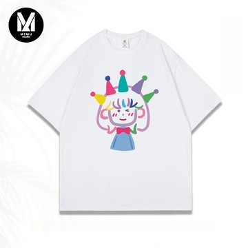 【MiMU】有貨黑色情侶裝 閨蜜衣服 純棉短袖t恤女 小眾不撞衫上衣 100%純棉 男生短袖 圓領落肩短T 短踢寬鬆上衣