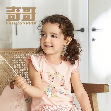 奇哥 比得兔 仲夏比得造型袖上衣-桔紅 (2-5歲)