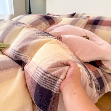 加厚波爾羊絨兔毛絨四件套牛奶絨被套床單冬季珊瑚絨床笠床上用品