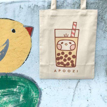 珍珠奶茶 一起旅行 帆布包