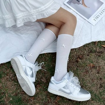 NIKE DUNK LOW "METALLIC" 銀白 奶白 緞帶鞋帶 芭蕾 休閒 女鞋 IB7311-001