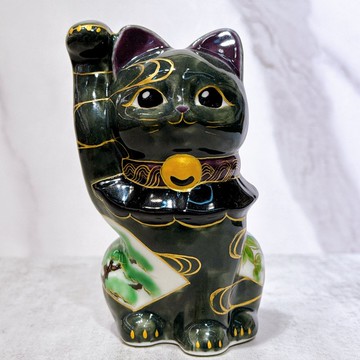 【松梅招福】日本清水燒招財貓 | 色繪 - 松竹梅