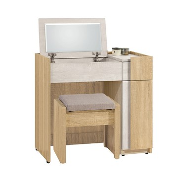 【顛覆設計】絲瑞2.7尺掀鏡化妝台(含椅)
