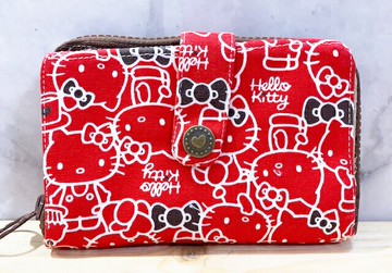 【震撼精品百貨】Hello Kitty 凱蒂貓  日本SANRIO三麗鷗KITTY拉鍊扣中夾-紅*38380 震撼日式精品百貨