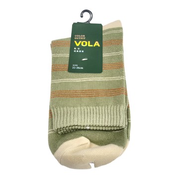 VOLA 維菈 百搭撞色條紋長襪  22~26cm  綠色