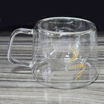 coffee play玻璃雙層手把咖啡杯-150ml