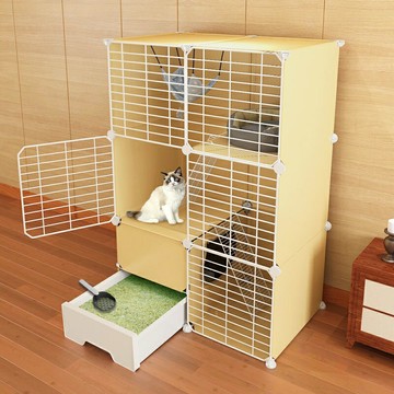 鐵製貓籠 閣樓貓籠 貓籠 大貓籠 天窗貓籠 寵物籠 貓籠子帶廁所一體家用室內貓別墅貓咪超大自由空間三層貓屋舍