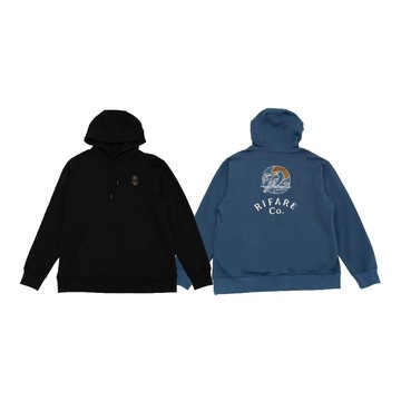 【逢甲 FUZZY】Rifare_co Sawtooth Hooded Sweater 烏鴉刺繡 帽T 黑 藍
