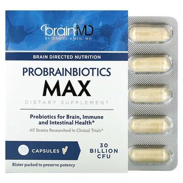 BrainMD, Probrainbiotics Max，300 億 CFU，30 粒膠囊