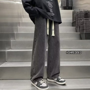 現貨！隔日達！ 牛仔褲男 直筒褲 新品牛仔褲 褲子男 寬褲 工裝牛仔褲  美式闊腿褲 寬鬆直筒褲 褲子 直筒牛仔褲 長褲
