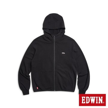 EDWIN 男款 細絨薄連帽長袖外套 (黑色)