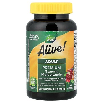 Nature's Way, Alive! 多維生素，成年人軟糖，水果口味，90 顆軟糖
