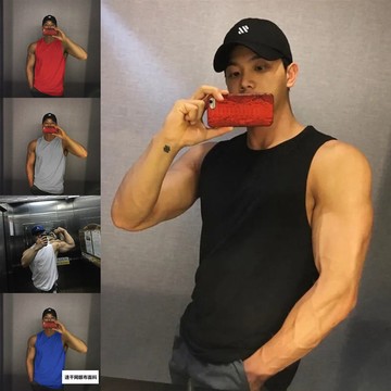 🚀台灣出貨&柔軟透氣⚡無袖背心男速幹運動寬鬆短袖T恤潮牌ins健身衣服加大碼籃球訓練衣