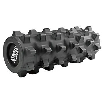 RUMBLE ROLLER 短版加強滾筒，高密度實心，專利結構深層按摩  黑色  1個  33cm