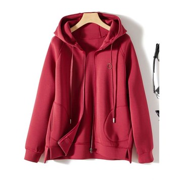 大師設計感！百搭運動衫寬松洋氣時尚連帽開衫衛衣拉鏈長袖上衣女