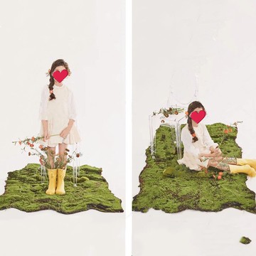 新款兒童攝影道具仿真草坪影樓大童寫真拍照創意仿真綠草苔蘚草皮