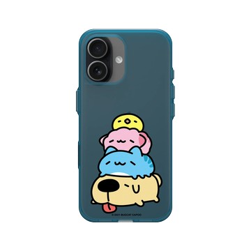 iPhone 17 Clear (相機按鈕) 夜幕藍 - 貓貓蟲咖波 Bugcat Capoo - 咖波好朋友趴趴睡