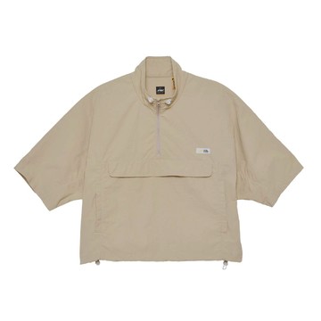 5th STREET｜山形｜女裝｜ 短版立領輕量短袖T恤｜灰卡其