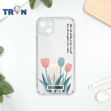 TRON IPhone 15 PLUS 小清新花朵透明殼 四角防摔載具殼 軟殼 手機殼