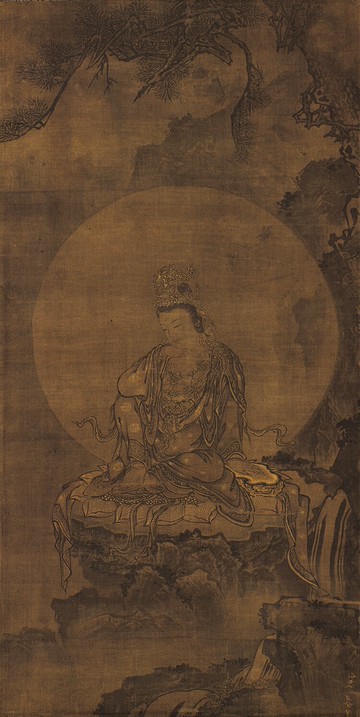 如意輪觀音圖國畫佛畫人物畫豎幅畫藝術微噴復制畫絹畫裝飾畫