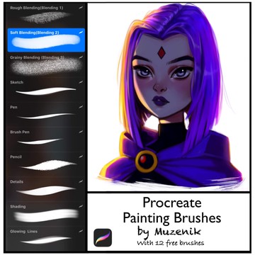Procreate筆刷 | Muzenik畫筆刷插畫手繪繪畫Procreate筆刷ipad大師畫筆