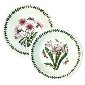Portmeirion 波特玫琳恩 Botanic Garden 義大利麵碗 21.8x4.5cm  白色-款式隨機  2個