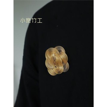 小寬竹工 漣漪竹編胸針高級感女精致胸花繁花似錦非遺原創禮物