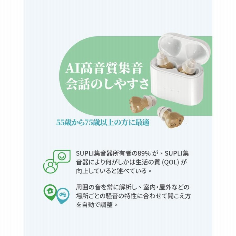 定番入荷 正規品 SUPLI 会話のしやすさ 両耳装用 集音器 音声拡張器 ...