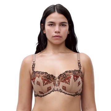 【Chantelle】1/2網紗無襯內衣>BCD>豹紋(26050_A31)【Champs-Elysées】