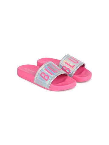 Billieblush - logo-print iridescent slides - kids - Silicone/Silicone/Silicone - 37 - Pink