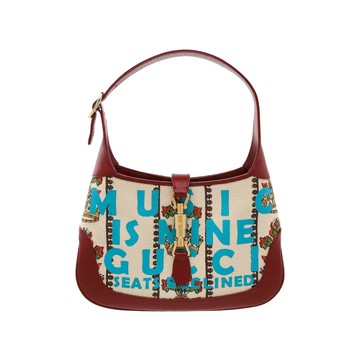 GUCCI 636706 JACKIE 1961 經典系列老花帆布賈姬包腋下包 / MUSIC IS MINE / 可調整斜背包肩背包