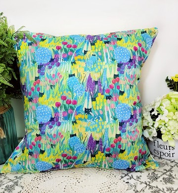 北歐風格彩色花花圖案抱枕靠枕靠墊枕套