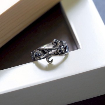 波濤 - 浪花開口戒　925純銀飾戒指