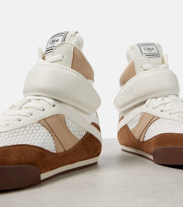 Chloé Chloé Kick leather-trimmed high-top sneakers
