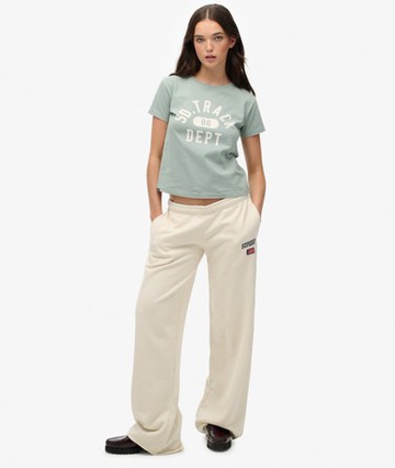 Superdry Women's Athletic Essentials Wide Leg Joggers White Size: 6