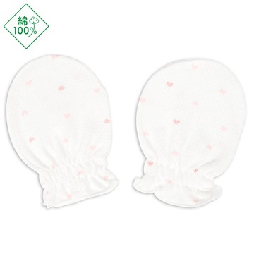 akachan honpo - 新生兒網眼手套-愛心-粉紅色 (50cm)