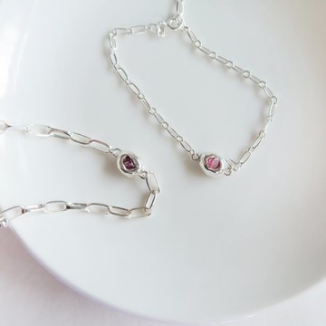 999純銀 寬版 銀豆 彩色藍寶石 尖晶石 925純銀 手鍊 免費包裝