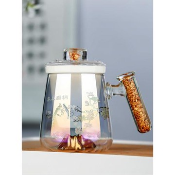 中式金銀燒創意茶杯家用經典陶瓷馬克杯子大容量泡茶杯禮盒裝茶具