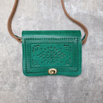 Lalla 摩洛哥手敲花 S小方包 薄荷藍綠