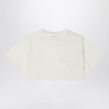 Ivory cropped t-shirt in cotton