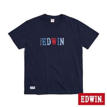EDWIN 男裝 再生系列 CORE 英文字母印花短袖T恤-丈青色