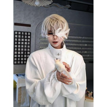 【夏季爆款】春鞦半星鏈衛衣立領半拉鏈衛衣男墊肩薄上衣寬鬆帥氣外套 W919