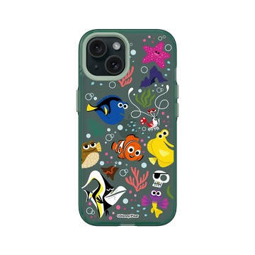 iPhone 15 Clear 憂墨綠 - 迪士尼-皮克斯 PIXAR - 海底總動員 - 角色集合