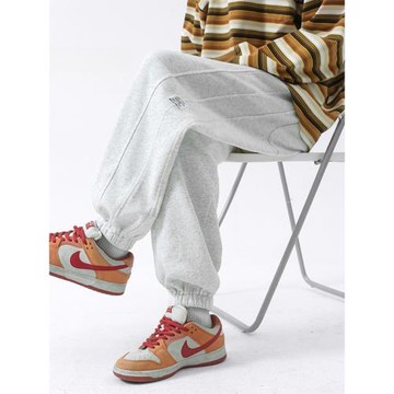 褲子男生秋季新款潮流束腳休閑褲青少年初中學生衛褲淺灰色運動褲